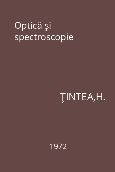 Optică şi spectroscopie