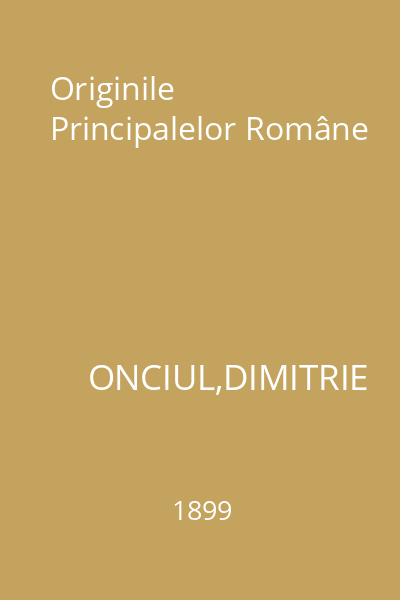 Originile Principalelor Române