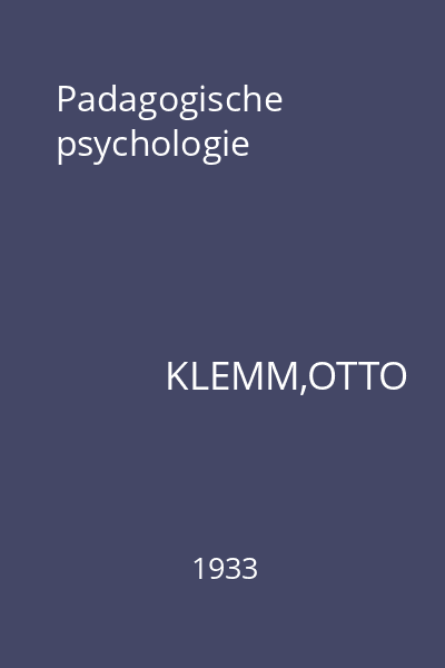 Padagogische psychologie