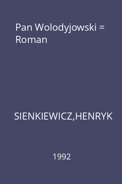 Pan Wolodyjowski = Roman