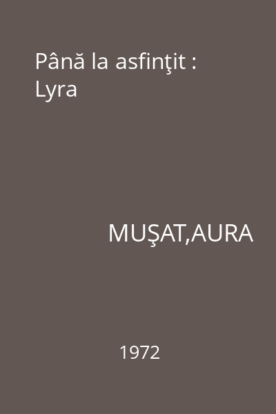 Până la asfinţit : Lyra