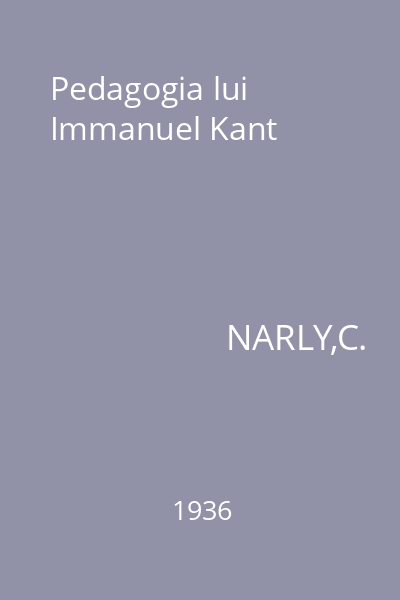 Pedagogia lui Immanuel Kant