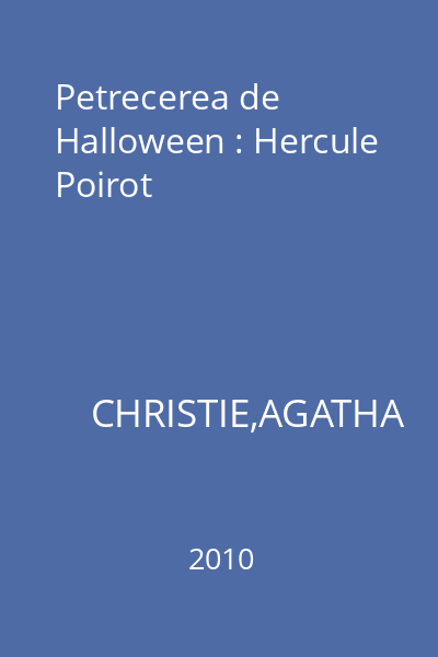 Petrecerea de Halloween : Hercule Poirot