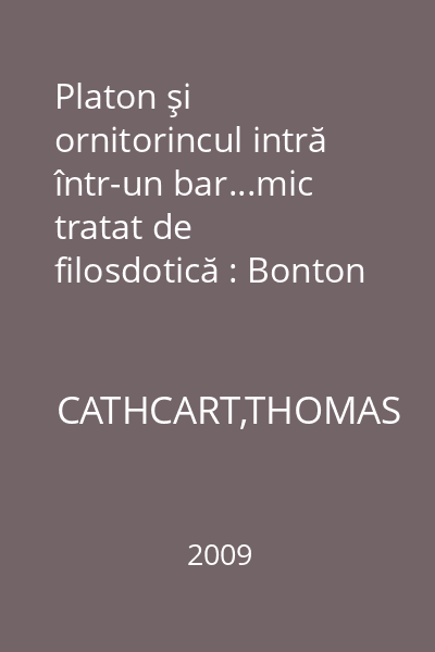 Platon şi ornitorincul intră într-un bar...mic tratat de filosdotică : Bonton