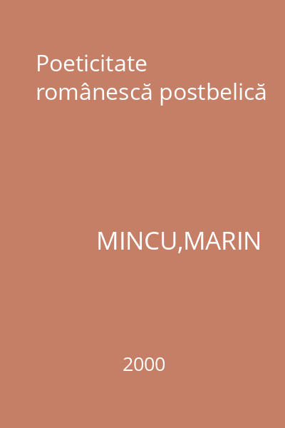 Poeticitate românescă postbelică