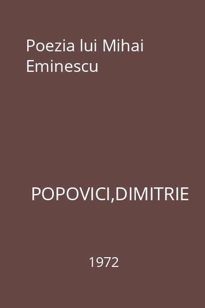 Poezia lui Mihai Eminescu