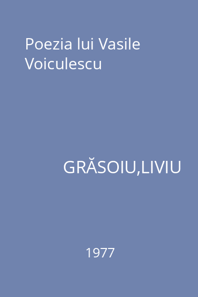 Poezia lui Vasile Voiculescu