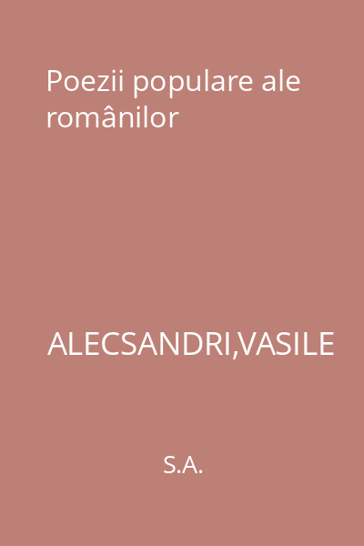 Poezii populare ale românilor