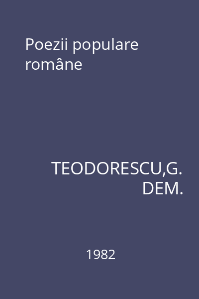 Poezii populare române