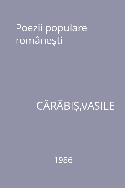 Poezii populare româneşti