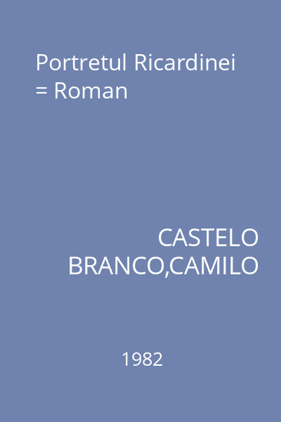 Portretul Ricardinei = Roman