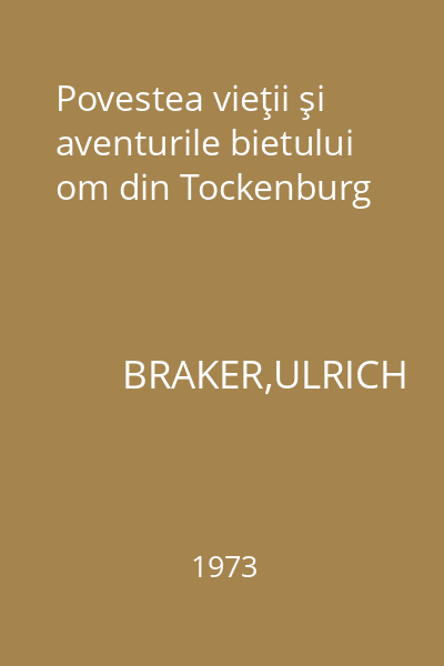 Povestea vieţii şi aventurile bietului om din Tockenburg