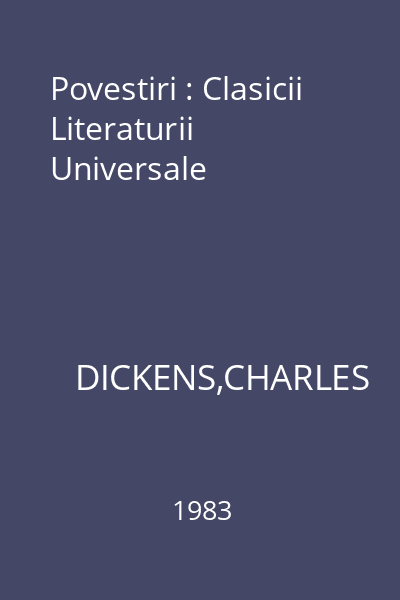 Povestiri : Clasicii Literaturii Universale