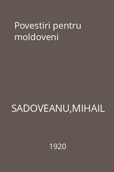 Povestiri pentru moldoveni