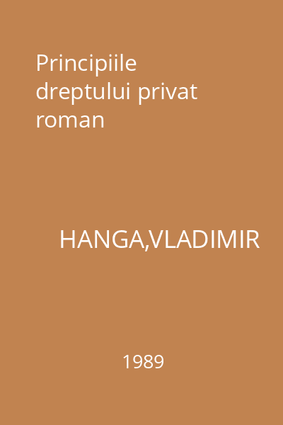 Principiile dreptului privat roman