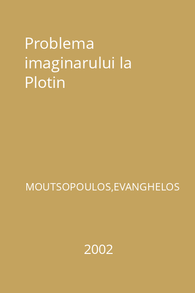 Problema imaginarului la Plotin