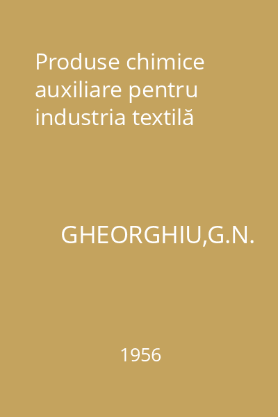 Produse chimice auxiliare pentru industria textilă