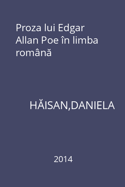 Proza lui Edgar Allan Poe în limba română