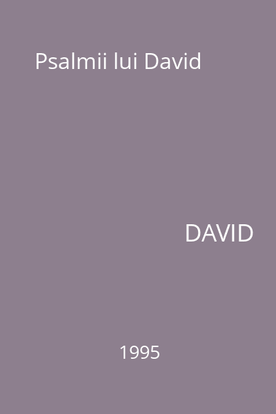 Psalmii lui David