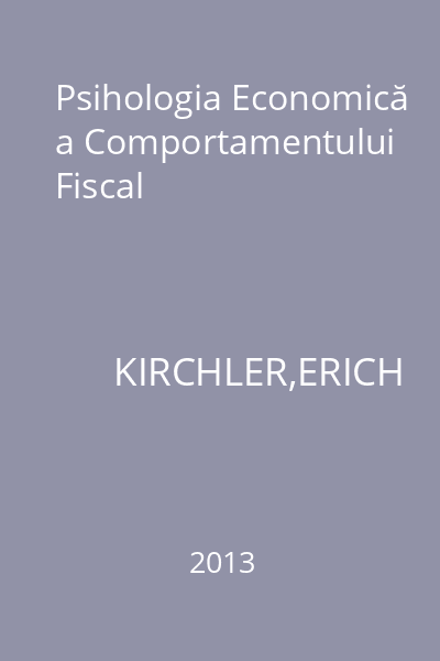 Psihologia Economică a Comportamentului Fiscal