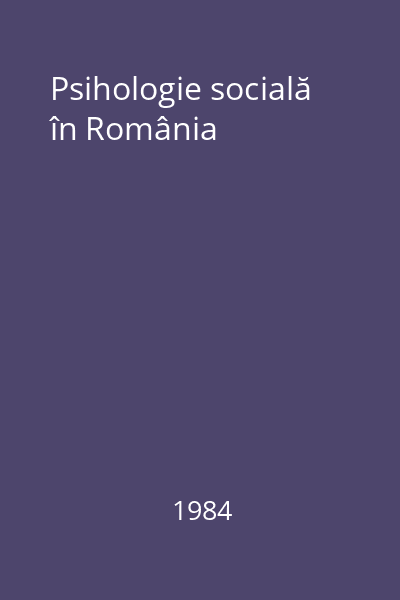Psihologie socială în România