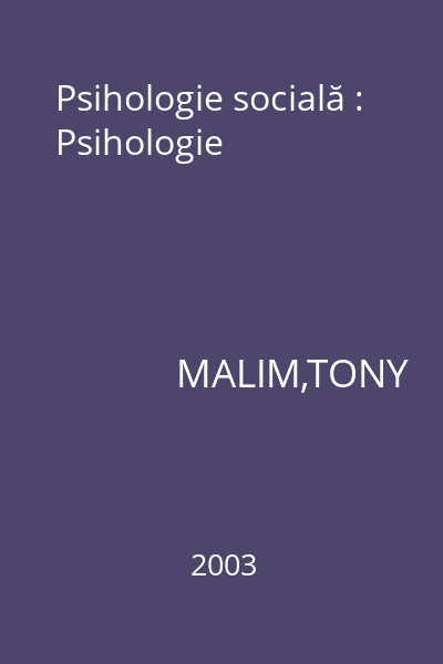 Psihologie socială : Psihologie