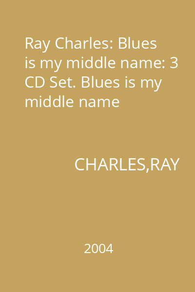 Ray Charles: Blues is my middle name: 3 CD Set. Blues is my middle name
