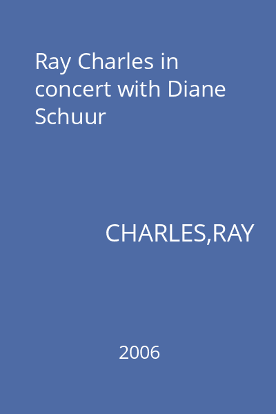 Ray Charles in concert with Diane Schuur