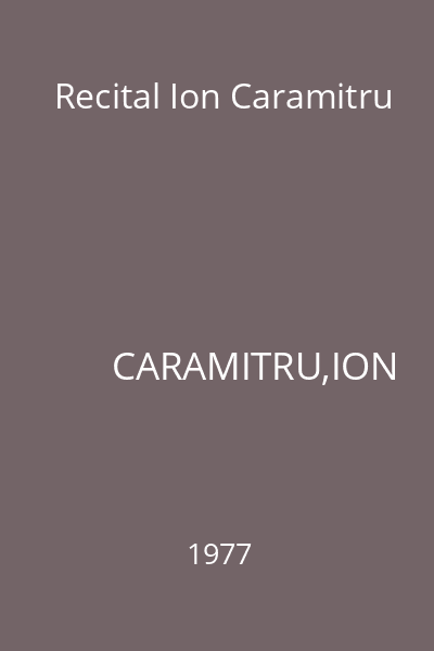 Recital Ion Caramitru