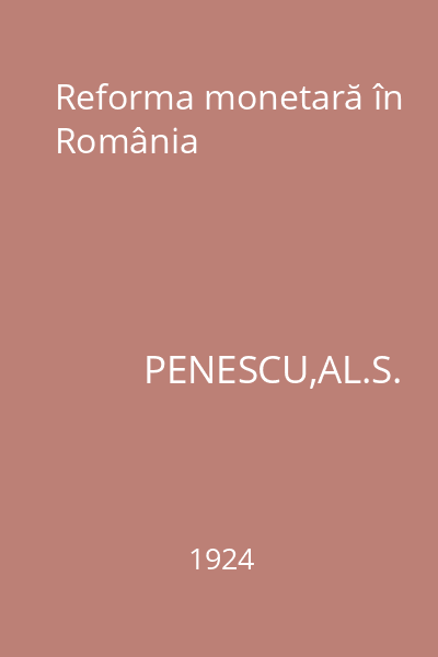 Reforma monetară în România