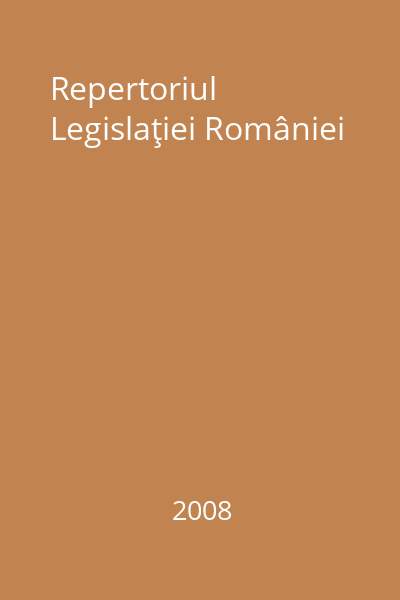 Repertoriul Legislaţiei României