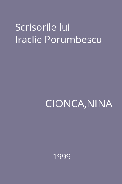 Scrisorile lui Iraclie Porumbescu