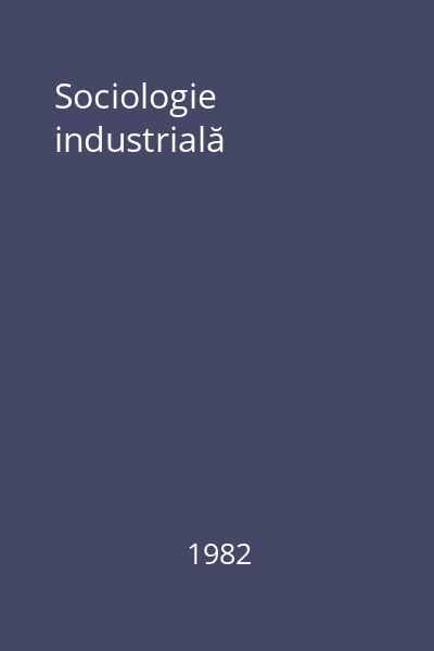 Sociologie industrială