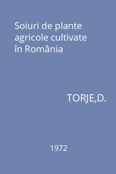 Soiuri de plante agricole cultivate în România