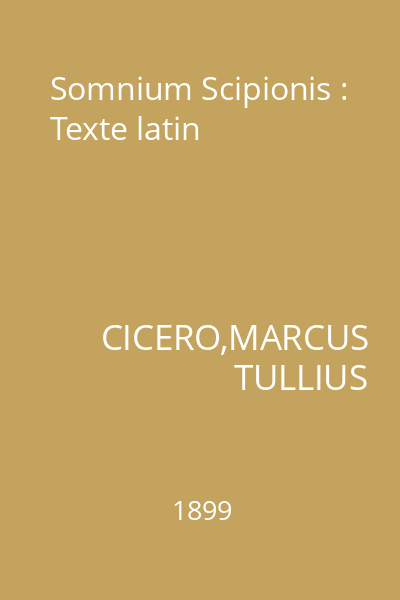 Somnium Scipionis : Texte latin