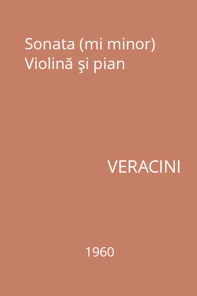Sonata (mi minor) Violină şi pian