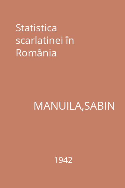 Statistica scarlatinei în România