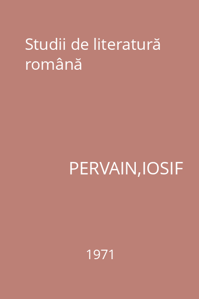 Studii de literatură română