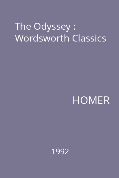 The Odyssey : Wordsworth Classics