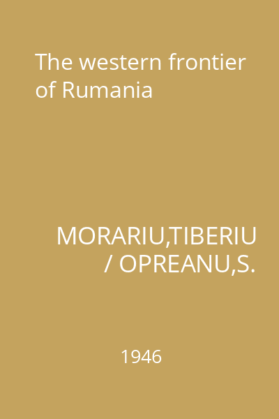 The western frontier of Rumania