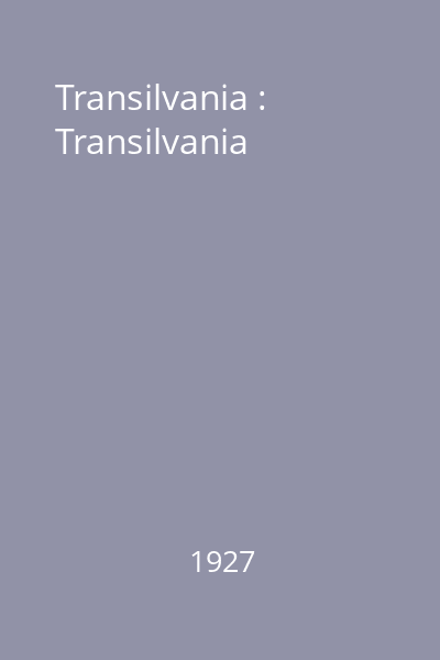 Transilvania : Transilvania
