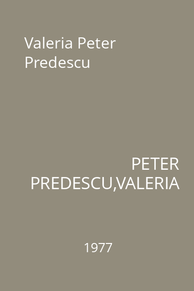 Valeria Peter Predescu