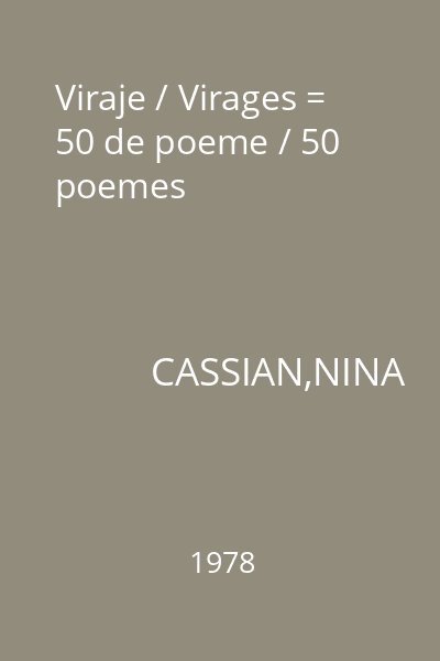 Viraje / Virages = 50 de poeme / 50 poemes