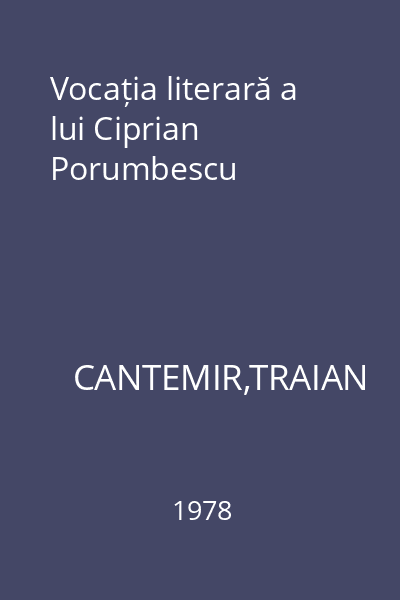 Vocația literară a lui Ciprian Porumbescu