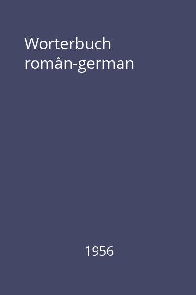 Worterbuch român-german